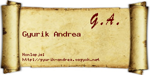 Gyurik Andrea névjegykártya